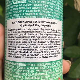 XỊT GIỮ NẾP &TẠO PHỒNG JOICO 200ml