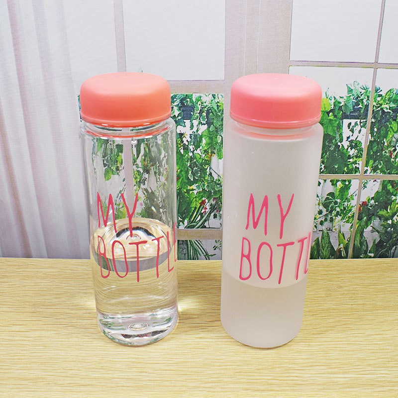 MOLAMGO  Korea My Bottle Portable Plastic Cup Frosted Water Bottle with Cover Large Capacity Leakproof Plastic Cup 500ML