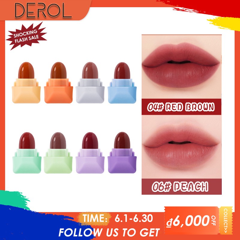 [Hàng mới về] Bộ Son Môi Derol 8 Màu Thiết Kế Hình Viên Thuốc Nhỏ Gọn Sử Dụng Tiện Lợi
