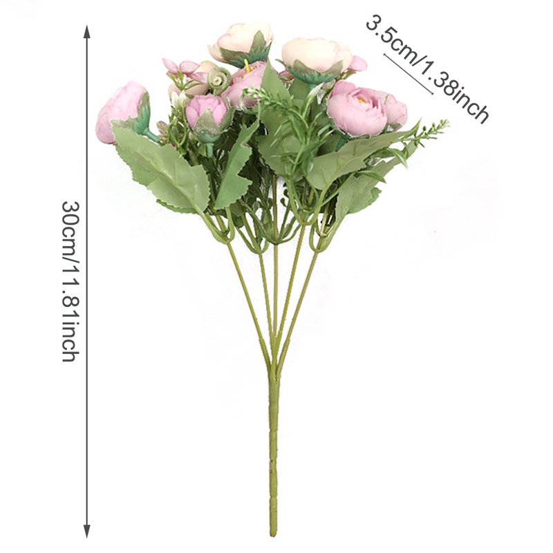 1 Bó 12 Bông Hoa Trà Giả Trang Trí Nội Thất Tiệc Cưới