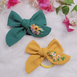 Nơ cột tóc thêu tay handmade