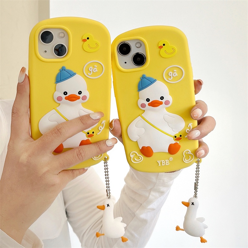 Ốp Điện Thoại Hình Chú Vịt Đeo Ba Lô Cho IPhone 13 13ProMax iPhone11ProMax 12Pro12 11 XS XR X XSMax 7Plus