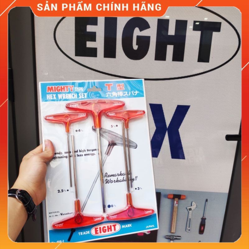 Bộ lục giác chữ T EIGHT Nhật 018-1 gồm 5 cái từ 2.5 - 6mm - Made in Japan