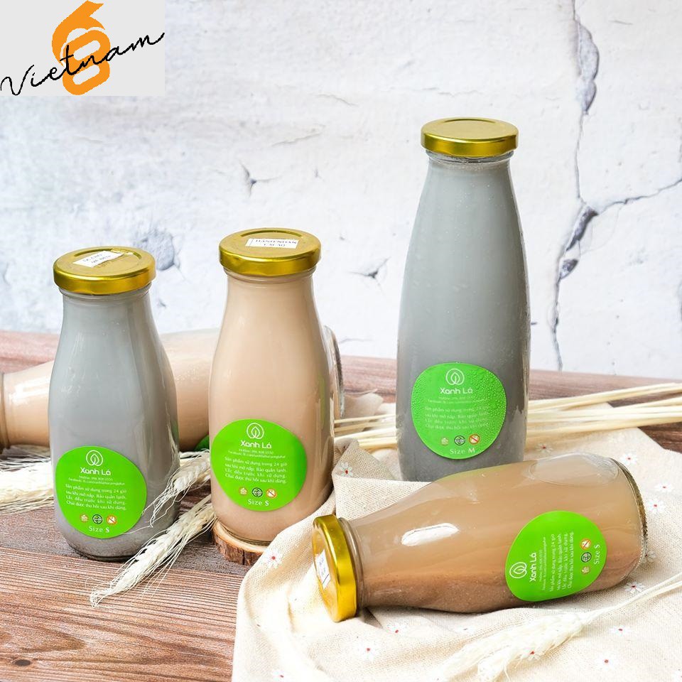 Chai Thủy Tinh Nắp Thiếc Đựng Sữa 200ml 300ml 500ml 1 Lít