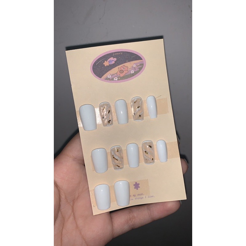 NAILBOX - Móng úp tiện lợi  - Trắng Vân đá