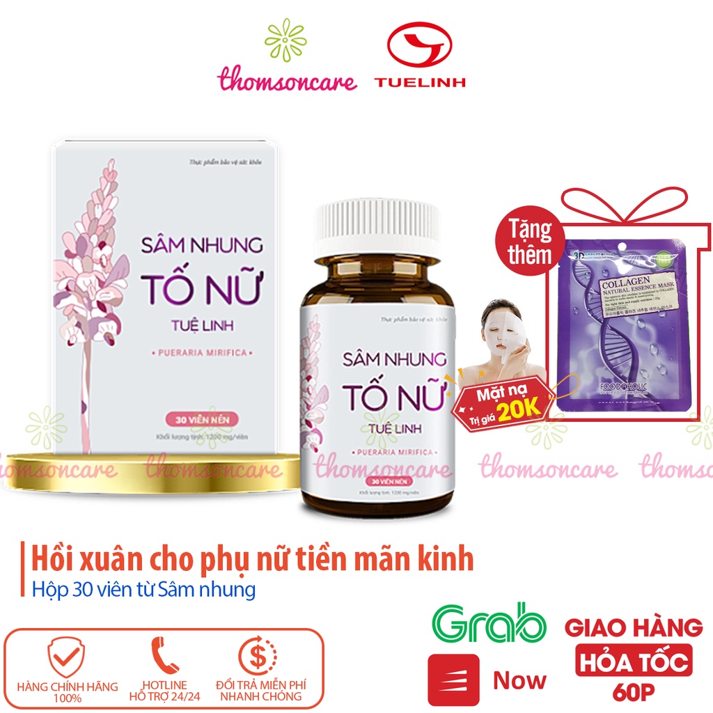 Sâm nhung tố nữ Tuệ Linh - Lọ 30 viên Bổ sung nội tiết tố, hồi xuân, giảm lão hóa, đẹp da cho phụ nữ tiền mãn kinh