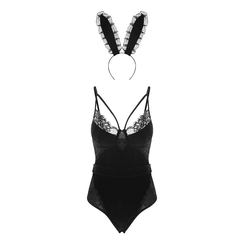 BS200 Đồ ngủ Bodysuit Ren Thun Có Gọng Không M út Quyến rũ Freesize Dưới 55Kg, Đen/Đỏ | BigBuy360 - bigbuy360.vn