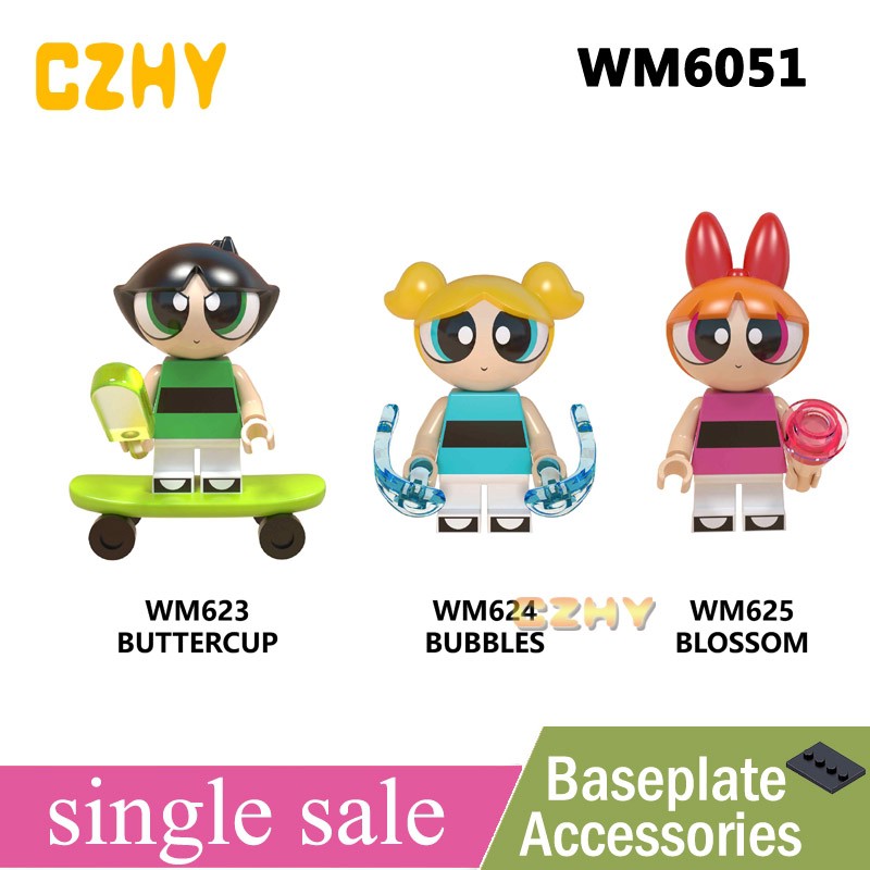 Mô Hình Đồ Chơi Lắp Ráp Hình Nhân Vật Powerpuff Girls WM6051