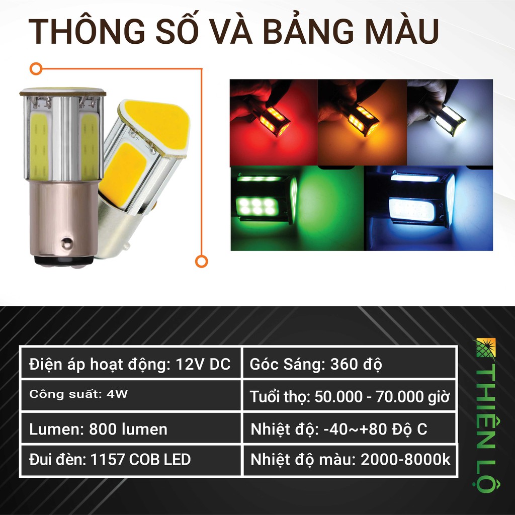[CHIP COB LED THẾ HỆ MỚI] Bóng đèn led hậu 1157 P21Chip COB LED siêu sáng của Thiên Lộ cao cấp dành cho ô tô xe máy