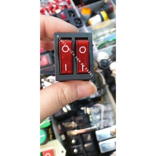 [VM] -  Công tắc điện đôi 6 chân có đèn báo KCD6-212N