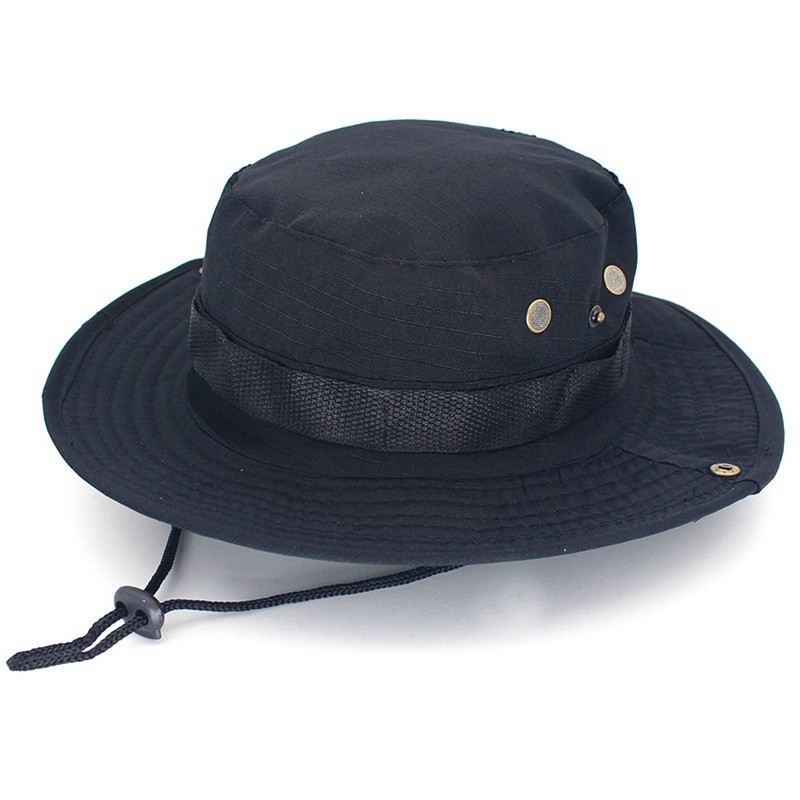 Nón Bucket rộng vành thiết kế đơn giản phong cách quân đội