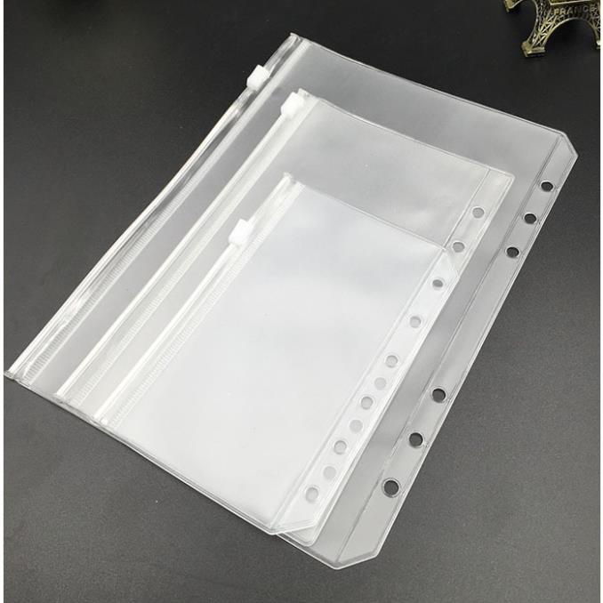 Bìa sổ còng binder MILASO sổ còng size A5 A6 trong suốt 6 lỗ phụ kiện chia giấy, túi đựng tiện dụng SN-001342