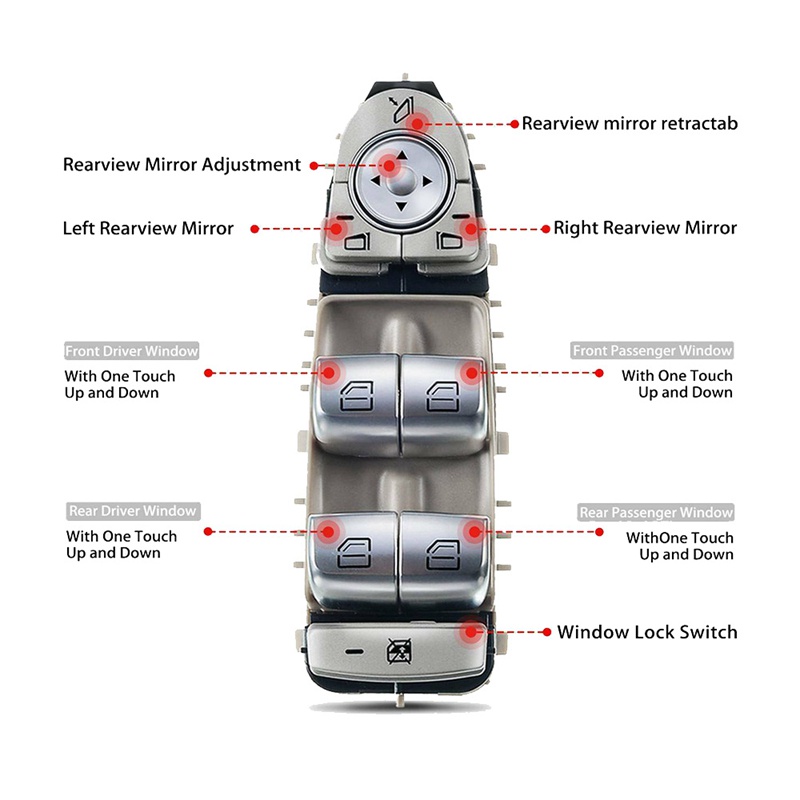 Công tắc điều khiển cửa sổ cho Mercedes-Benz C300 GLC300 GLC43 C43 C63 W205 S205 C253 2015-2018 Master A2059056811