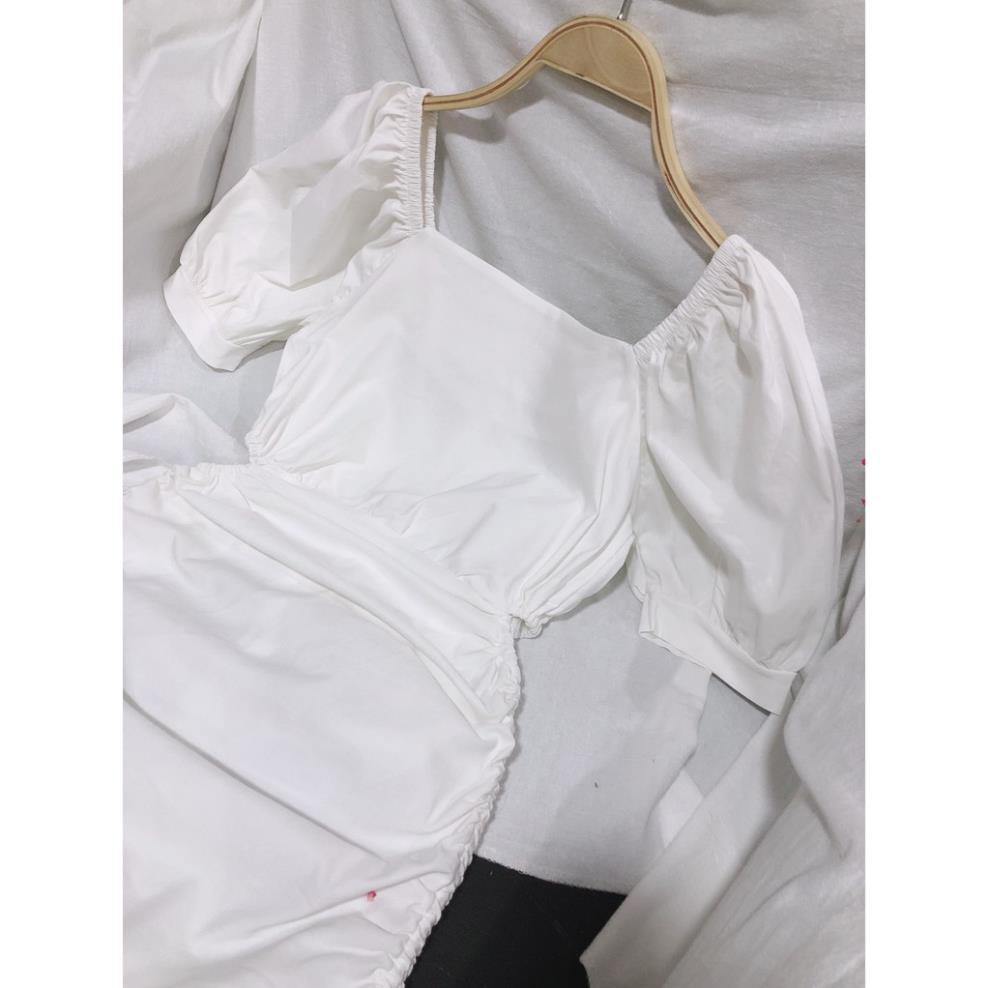Đầm boddy dạo phố cổ vuông nhúng khoét eo xinh tươi trẻ trung, hàng cao cấp [SIÊU PHẨM] | BigBuy360 - bigbuy360.vn