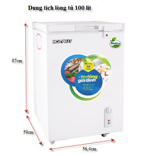 [FREESHIP HN] Tủ đông mini Hòa Phát 106S1N (100L)