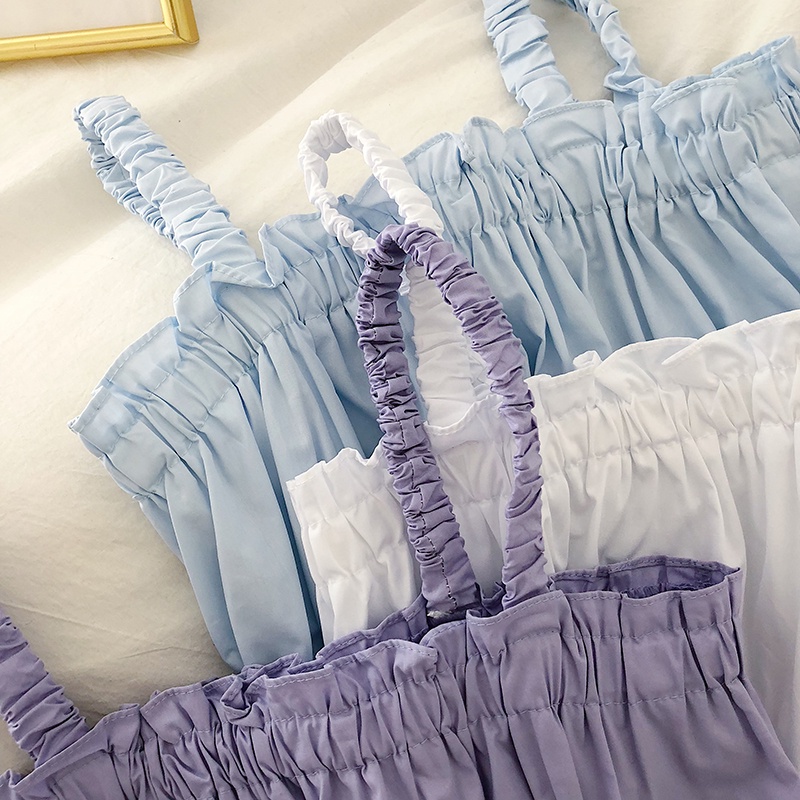 Áo 2 dây croptop chun nhún dễ thương Áo croptop 3 màu siêu xinh