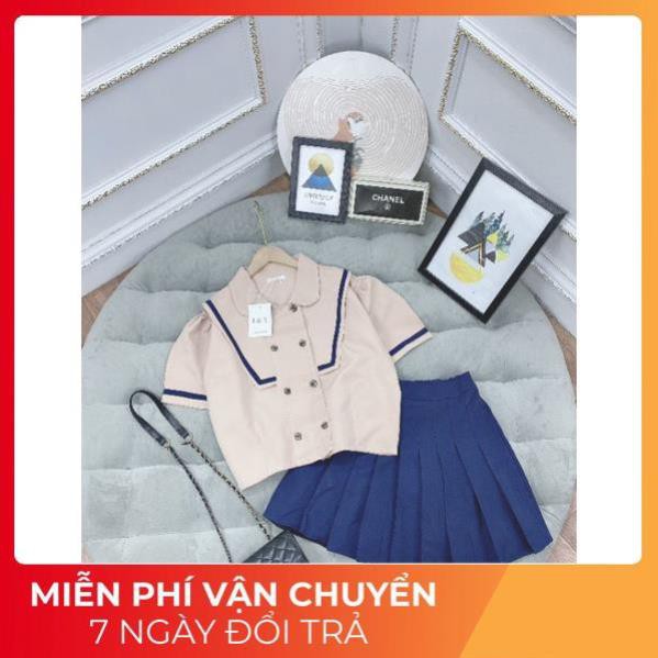 [ 𝐅𝐑𝐄𝐄 𝐒𝐇𝐈𝐏 ] SET THỦY THỦ PHỐI VIỀN XANH MIX CHÂN VÁY XOÈ XANH XẾP LY