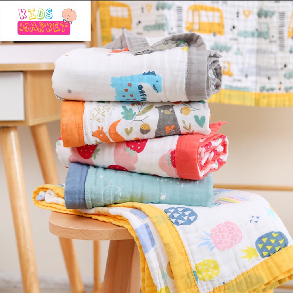 Khăn tắm xô 6 lớp, có viền, siêu mềm, siêu dầy