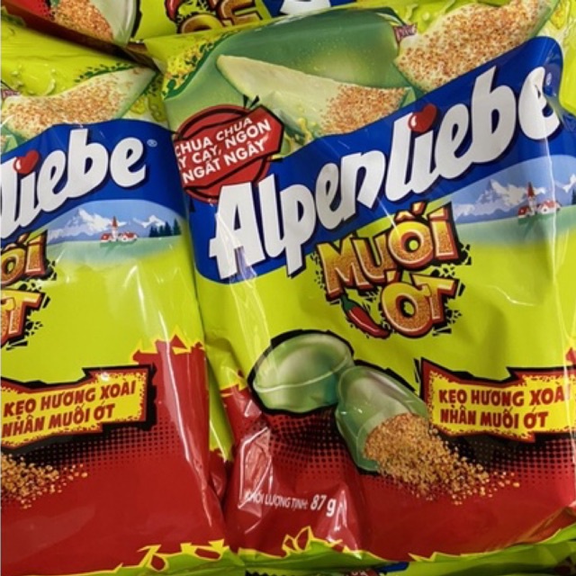 KẸO ALPENLIEBE HƯƠNG XOÀI NHÂN MUỐI ỚT(TÚI 87gr_30VIÊN/1GÓI)