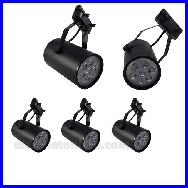 [Combo] 3 đèn pha ray 7W + 1 thanh ray 1M cao cấp ( màu Đen )( Ánh sáng trắng ) - Điện Việt