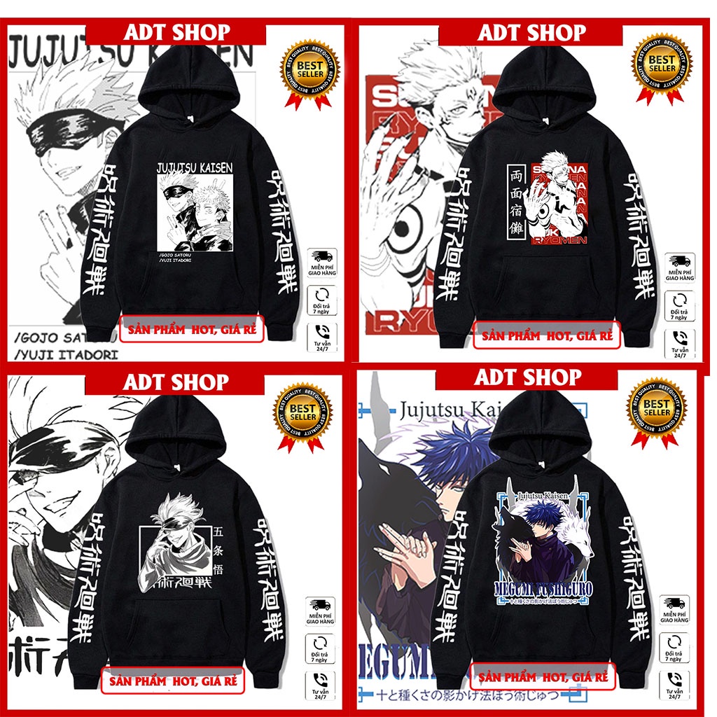Áo Hoodie Jujitsu Kaisen Sukuna Satoru Gojo Itadoria manga độc đẹp giá rẻ