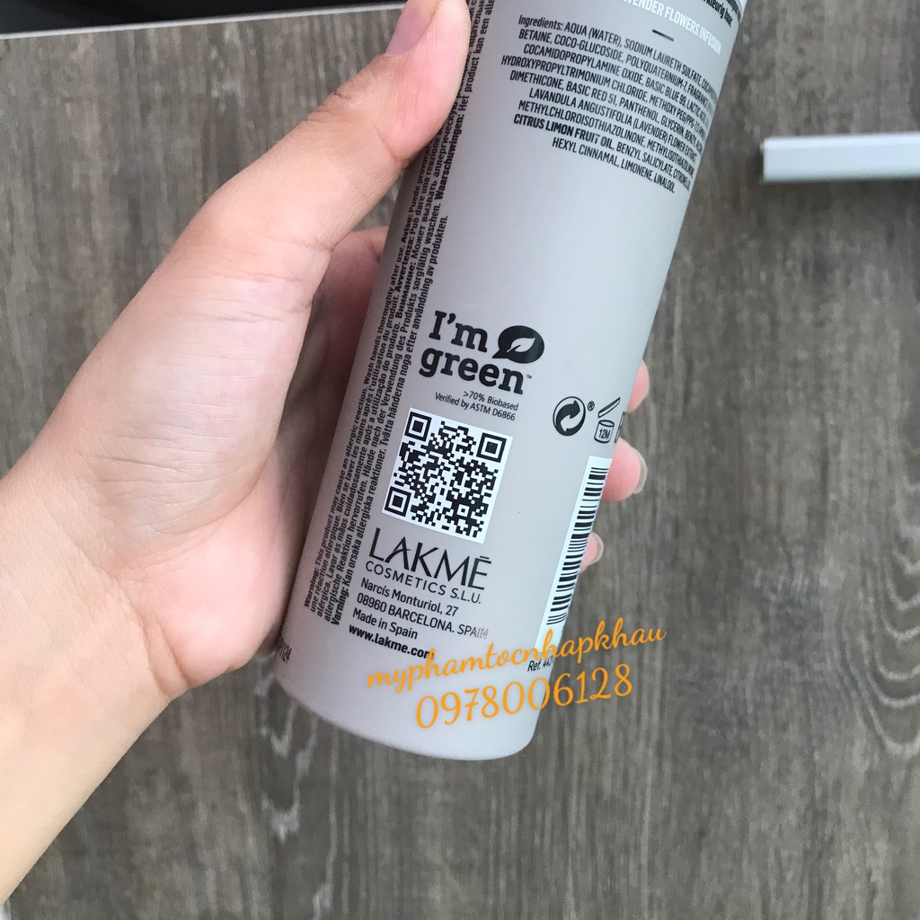 [LAKME_TÂY_BAN_NHA] DẦU GỘI DƯỠNG MÀU TÓC NHUỘM (MÀU TÍM) LAKME TEKNIA VIOLET SHAMPOO