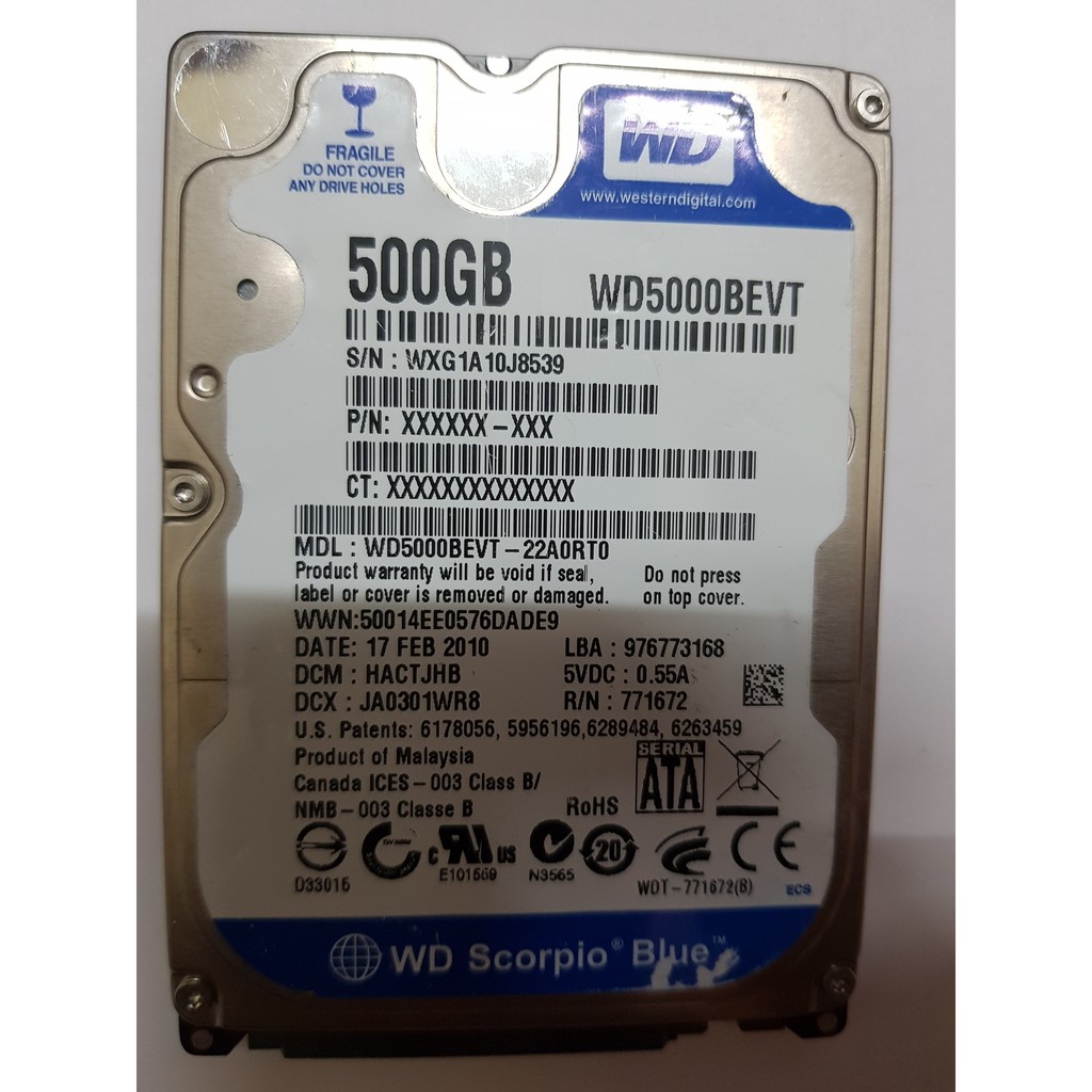 Ổ cứng HDD 500GB windown 10