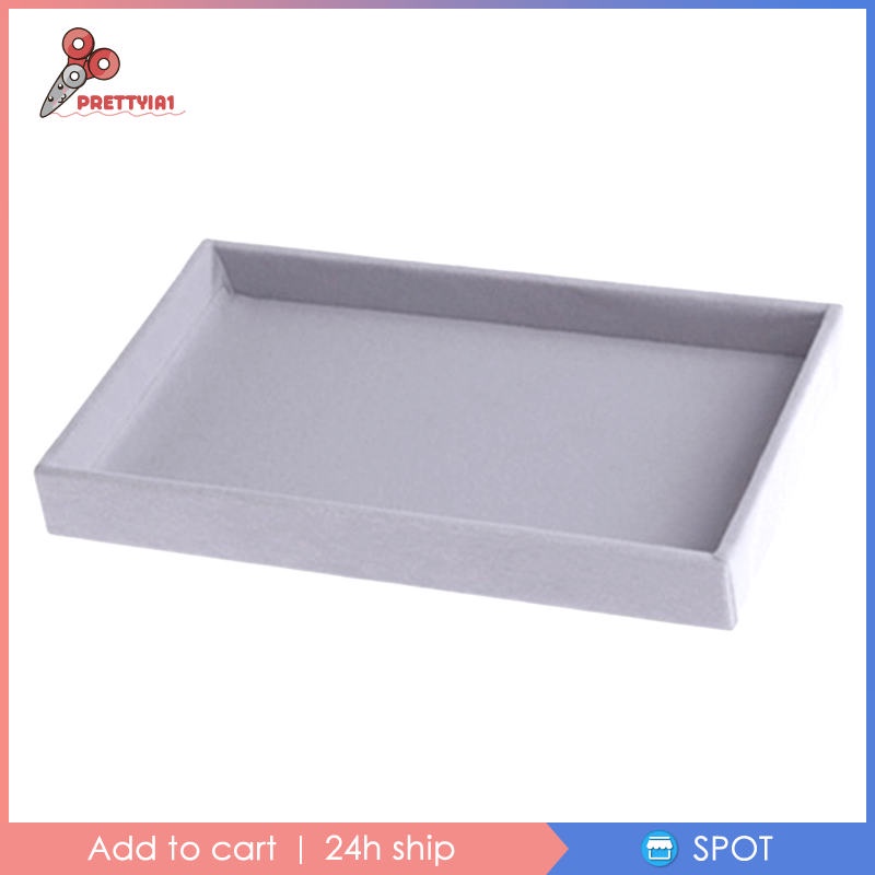 [Prettyia1] Khay Đựng Trang Sức Bằng Nhung Có Thể Xếp Chồng Lên Nhau (Màu Xám)