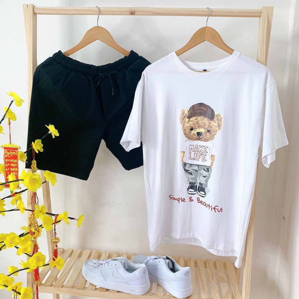 [Hình Thật] ÁO THUN UNISEX NAM NỮ TAY LỠ FORM RỘNG GẤU CUTE MR SMILE 99 SHOP