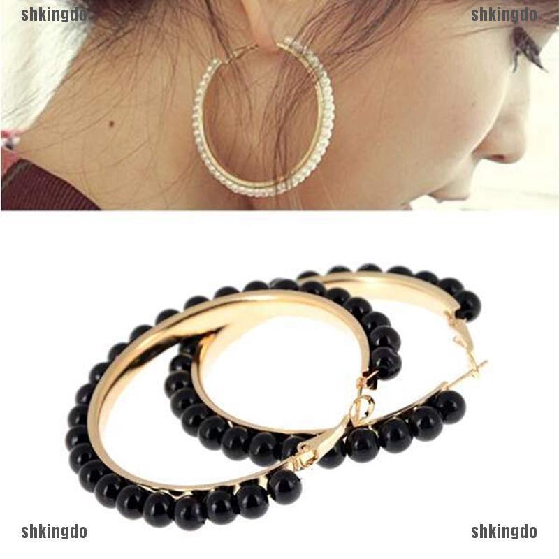 Khuyên Tai Mạ Vàng Đính Ngọc Trai Nhân Tạo Thời Trang