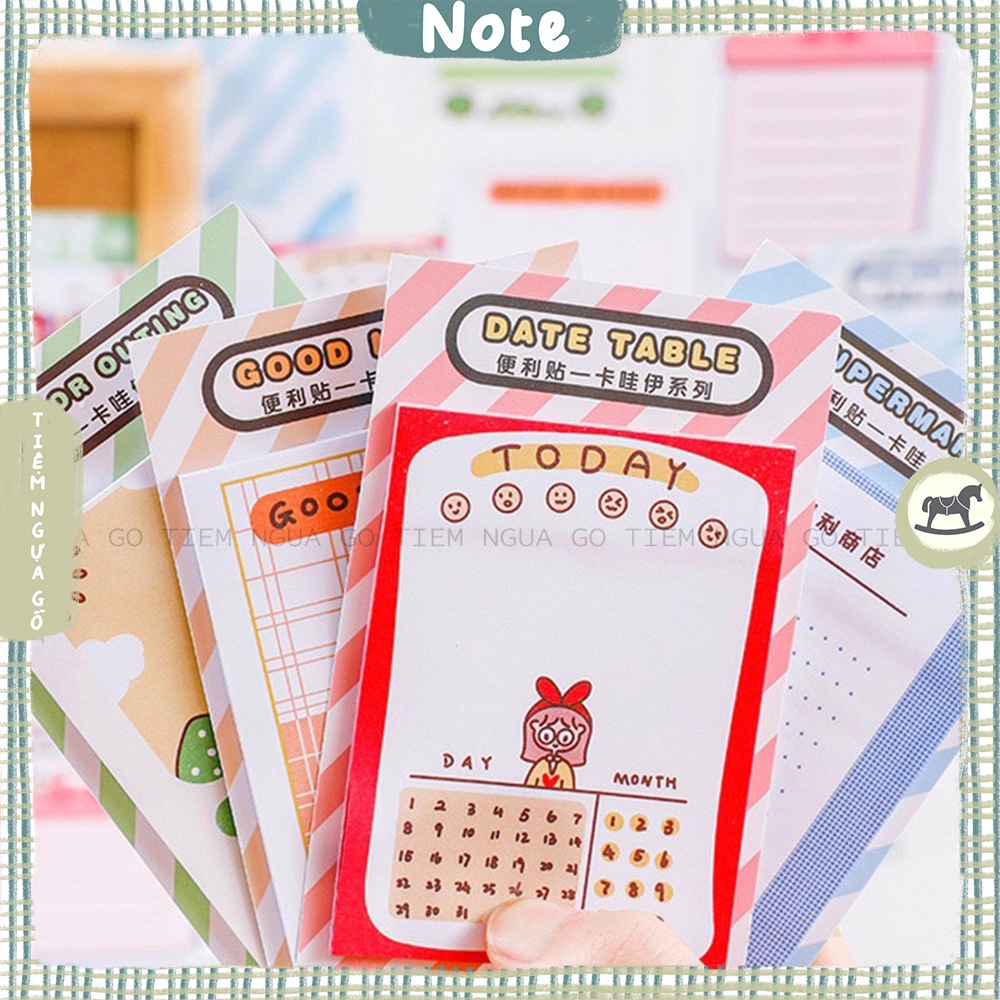 Tập 30 Sticky Note Kawaii Motivation Giấy Note Ghi Chú Cute Dễ Thương Trang Trí Bullet Journal - Tiệm Ngựa Gỗ