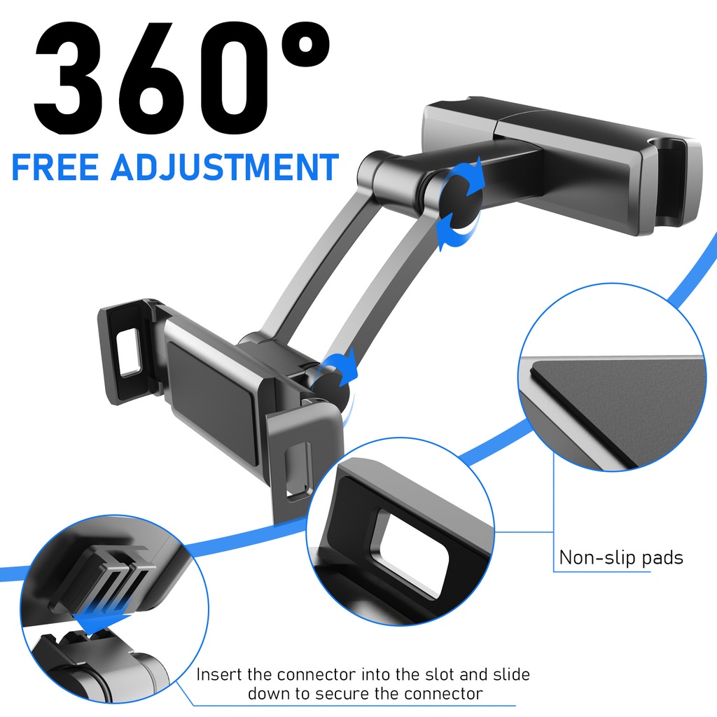 Giá Đỡ Điện Thoại Tablet Sau Ghế Ô Tô Xe Hơi Back Car Mount Holder Giá đỡ máy tính bảng điện thoại có thể thu vào lưng trên ô tô 4.7-12.3inch