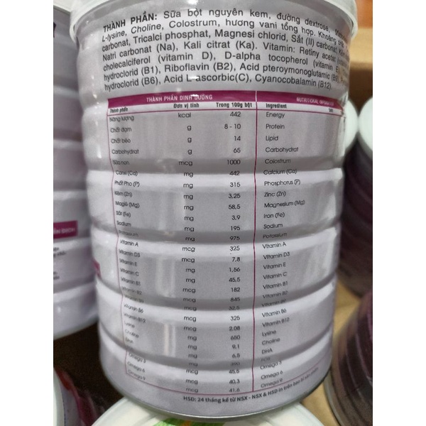 SỮA BELAC GOLD 900G /1-10/ DATA TH2/2024