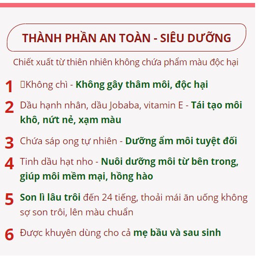 Son Hạnh Nhân Cao Cấp Không Chì Lagumi Dành Cho Mẹ Bầu Và Sau Sinh