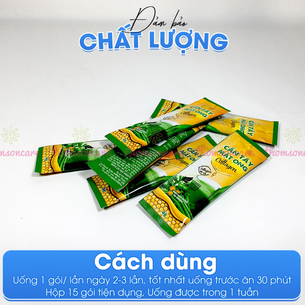 Bột cần tây mật ong có thêm Collagen, hỗ trợ giảm cân, đẹp da, bổ sung chất xơ, giảm béo, mỡ máu, ngăn lão hóa