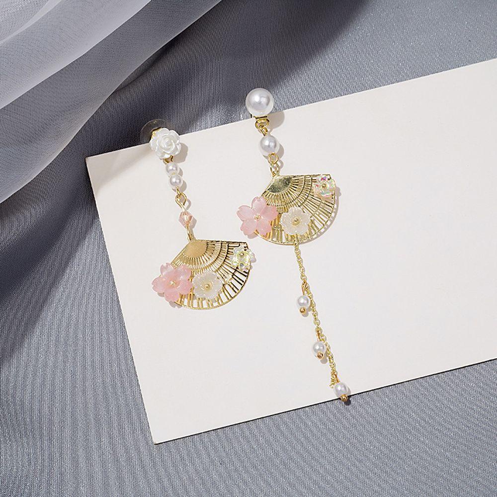 Bông Tai VANES1 Hình Quạt Phong Cách Retro Thanh Lịch Cho Nữ