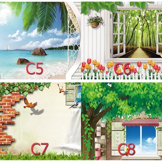 🐤Giấy dán tường 3D hoạ tiết cửa sổ và trang trí🐤
