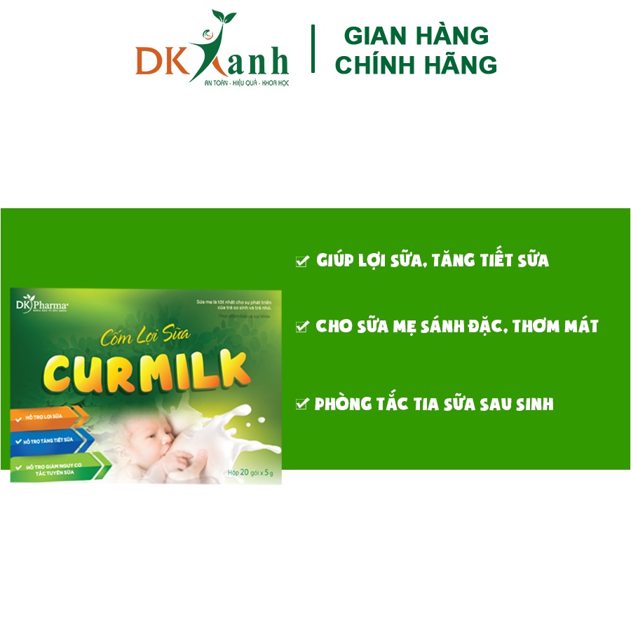 Combo 5 hộp Cốm lợi sữa Curmilk 20 gói/hộp - DK Pharma