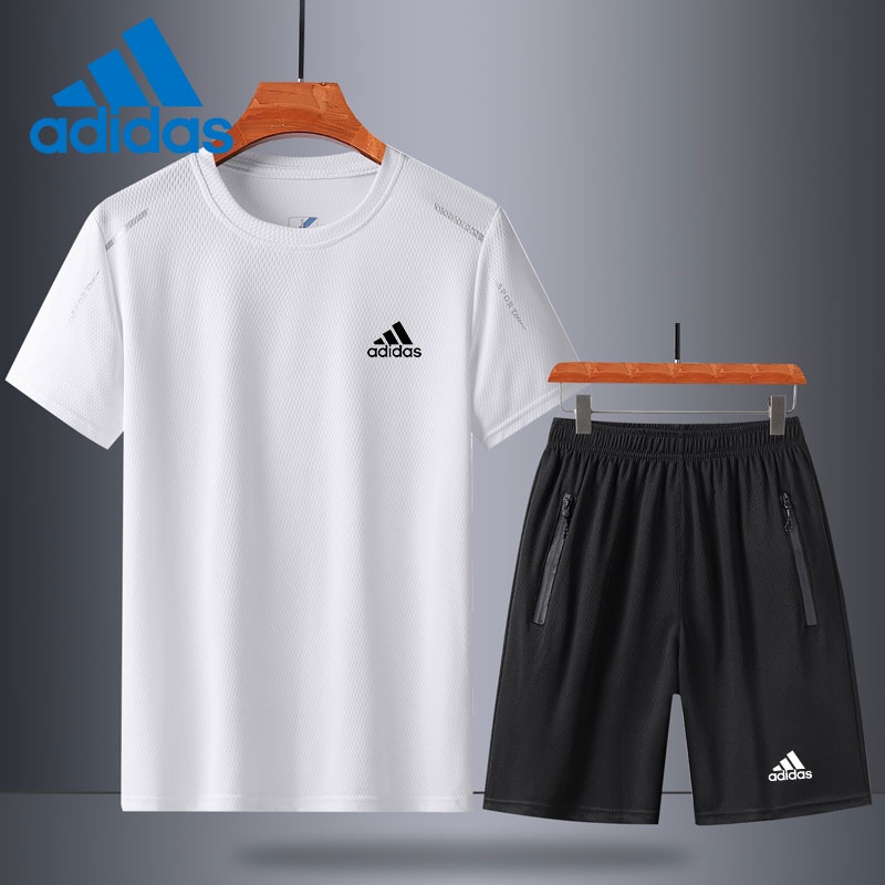 Adidas Set Áo Thun Ngắn Tay + Quần Short Thể Thao Cho Nam