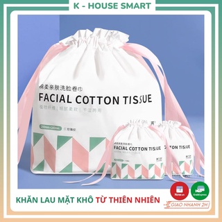 Khăn lau mặt dùng 1 lần cotton cao cấp tự nhiên hàn quốc cuộn to, khăn mặt khô tẩy trang K-house Smart