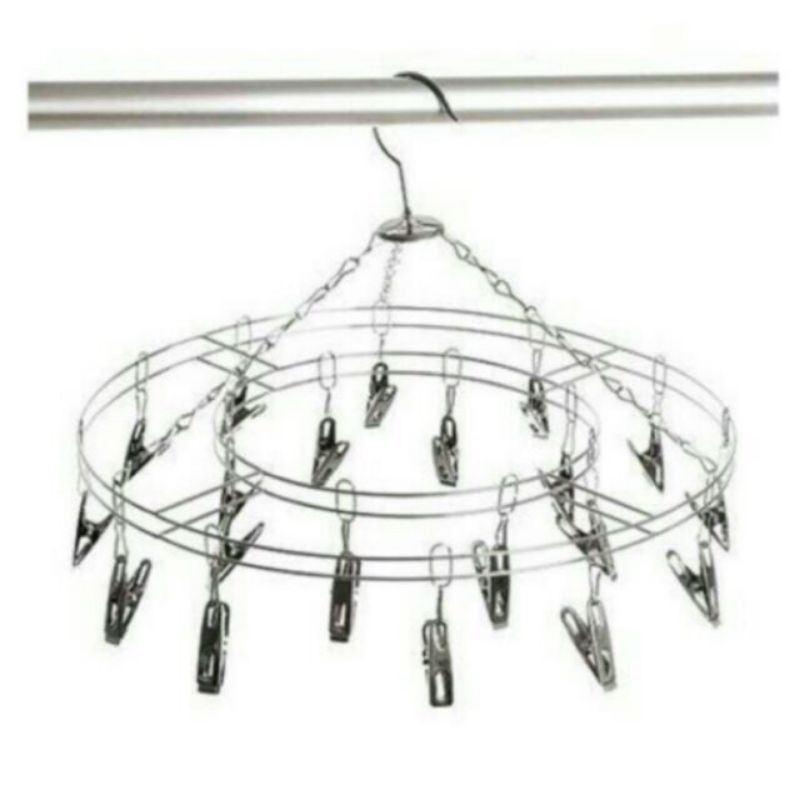 Móc treo đồ sơ sinh inox trắng sáng