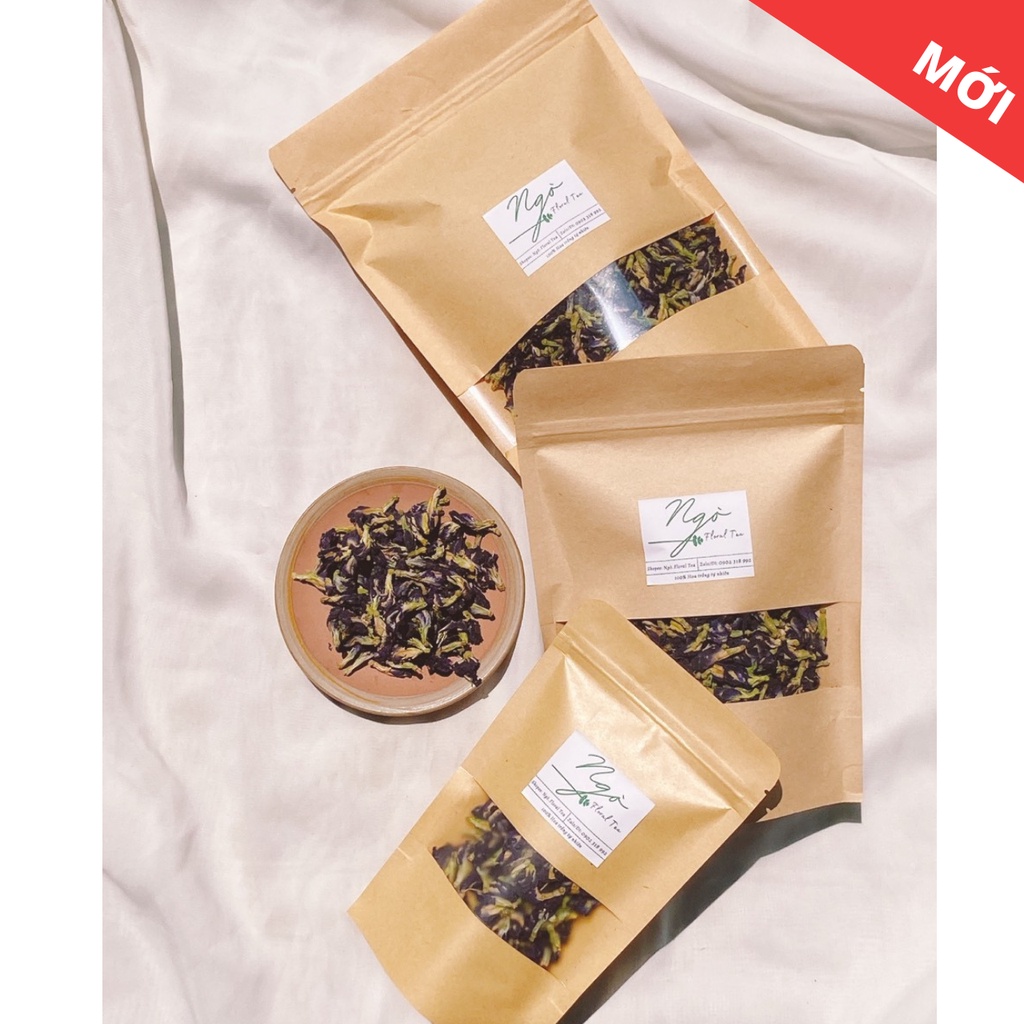 Trà hoa đậu biếc, dùng tạo màu tự nhiên cho thực phẩm, (Gói 25g, 50g,100g), giúp thanh nhiệt, tốt cho sức khỏe