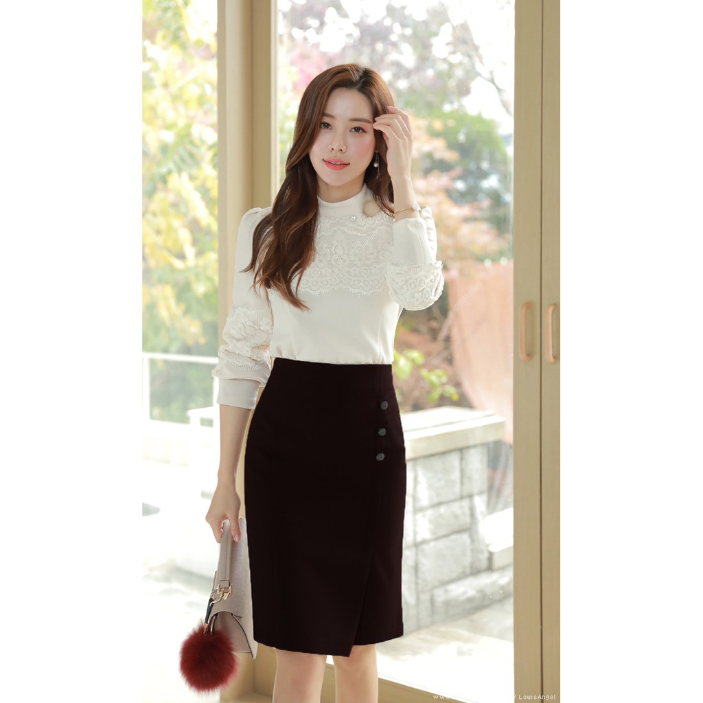 Chân váy bút chì 👗hàng thiết kế 💄 váy nữ xẻ trước chất liệu vải nhập co giản tốt MS22😘 | BigBuy360 - bigbuy360.vn