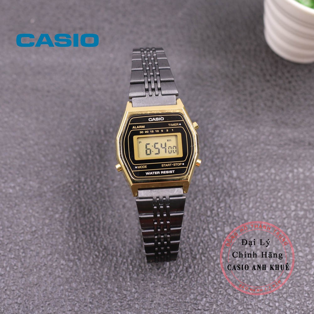 Đồng hồ điện tử nữ Casio LA690WGB-1DF dây kim loại
