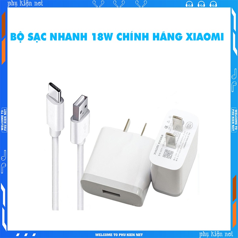 Sạc nhanh 18w Xiaomi chính hãng chân Type C cho nhiều loại điện thoại