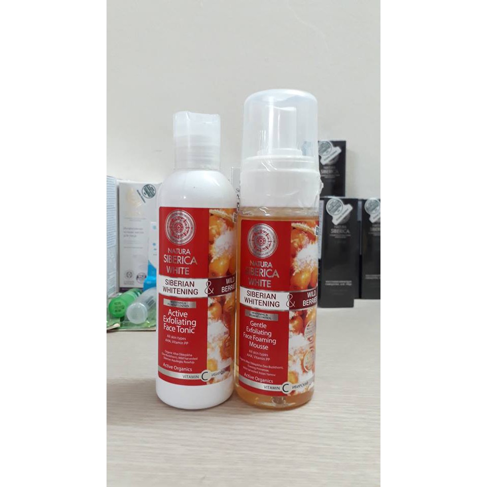Sữa rửa mặt tạo bọt êm dịu làm trắng da NATURA SIBERICA WHITE chiết xuất thảo mộc hữu cơ