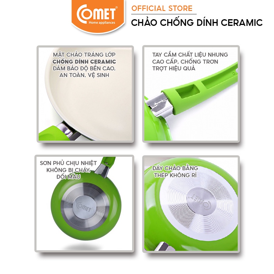 [LIFEMC11M2ADP -12% đơn 250K] Chảo chống dính ceramic Comet CH11-24
