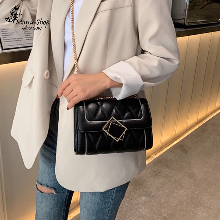 Túi Xách Đeo Chéo Nữ, Túi Hộp Sang Chảnh Nhiều Ngăn, Chất Da Mềm Mịn Phong Cách Hàn Quốc TD49
