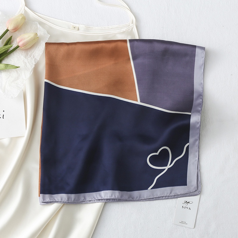 Zl Khăn Choàng Lụa Mỏng Hình Vuông Nhỏ In Họa Tiết Hình Học Màu Sắc Tươi Tắn Phong Cách Phương Tây Phù Hợp Với Tuổi Thời Trang