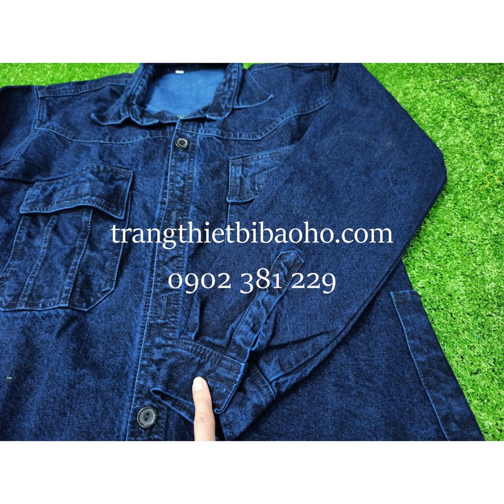 Quần áo jeans thợ hàn, điện lực vải cao cấp túi hộp vải đẹp - (size từ 45kg - 92kg)